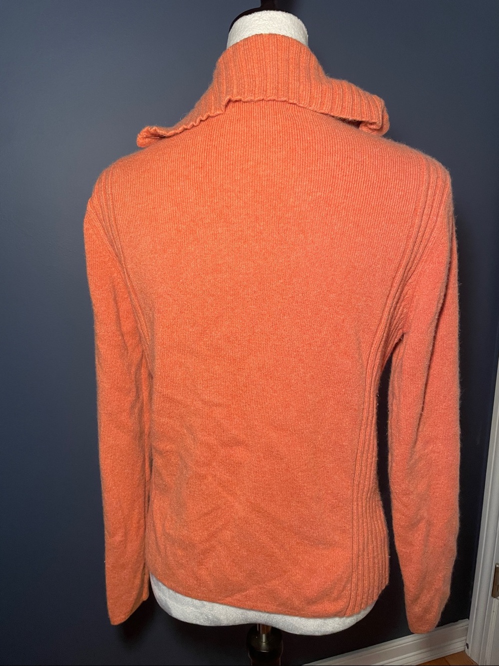 Cashmere Women’s Zip-Front Sweater Jacket - Orange - Picture 5 of 7
